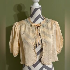 Vintage satin bed jacket